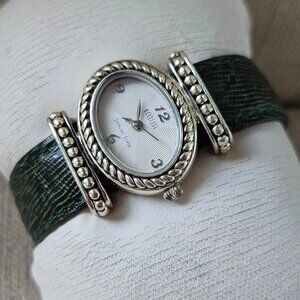 Ecclissi 925 Quartz Ladies Watch Interchangeable Genuine Leather Strap 8in